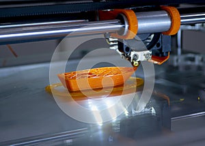 3d printer printing model close-up. Process of printing a model on a 3D printer