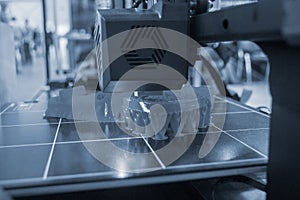 3D printer printing object close-up. Process creating three-dimensional model