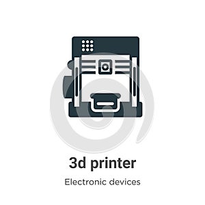 3d printer vector icon on white background. Flat vector 3d printer icon symbol sign from modern electronic devices collection for