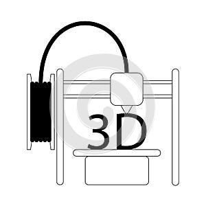 3D printing icon. Vector Illustration. Modern technology.