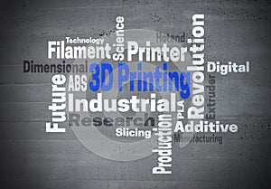 3d Printing Industrial Revolution word cloud konzept