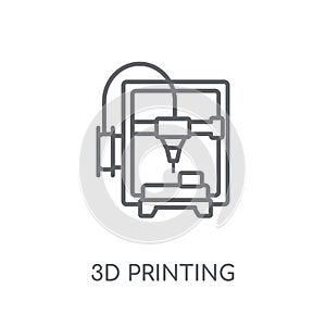 3d printing linear icon. Modern outline 3d printing logo concept