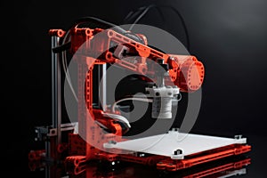 3d printing robot, with robotic arm and extruder, working on intricate project