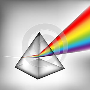 3d prism with light