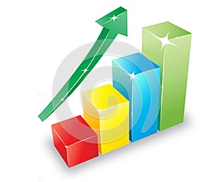 3D Progress Bar graph vector