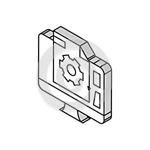 3d prototyping isometric icon vector illustration