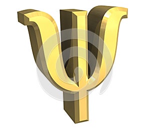 3D Psi symbol in gold photo