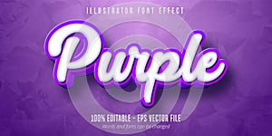 3d purple editable text effect