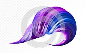 3d purple realistic brush stroke. Abstract vector digital color paint background. Modern colorful flow. Creative vivid