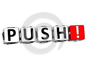 3D Push Button Click Here Block Text