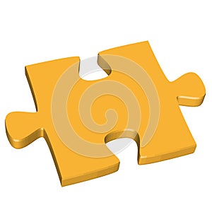 3D puzzle piece yellow