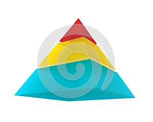 3D Pyramid Chart #4 with arrow for Caption