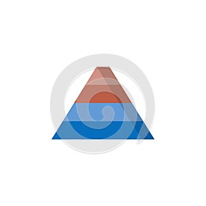 3D pyramid diagram icon. Element of colored charts and diagrams for mobile concept and web apps. Icon for website design and devel