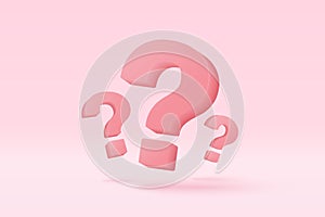 3d question mark icon sign or ask FAQ and QA answer solution information. Have a question, question answer sign or problem with