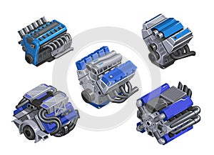 3D racing engine set