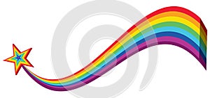 3d rainbow line star wave banner