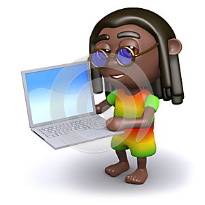 3d Rastafarian has a new laptop pc