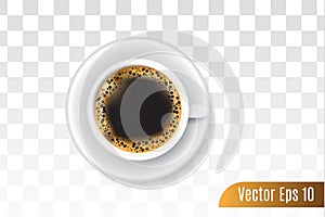 3d realistic  of black coffee on isolated background