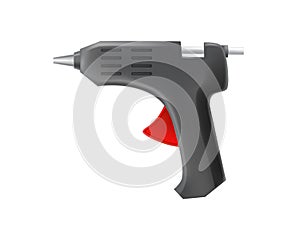 3D realistic black glue gun vector illustration