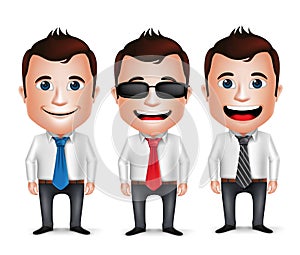 3D Realistic Businessman Cartoon Character Wearing Long sleeve Business Attire
