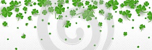 3d realistic clover background with four leaf