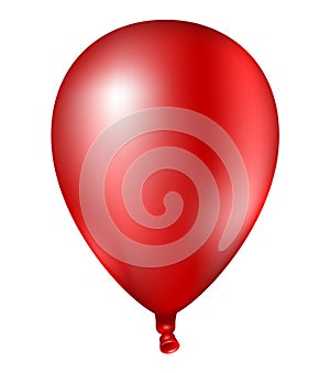 3d Realistic colorful red Balloon. Vector illustration of photorealistic flying helium balloon,Isolated on white Background