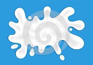 3d realistic creamy milk splash vector illustration