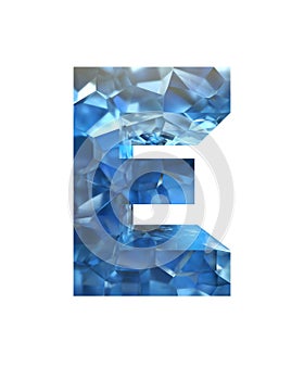 3d realistic crystal alphabet. Elegant alphabet. 3d renderings.