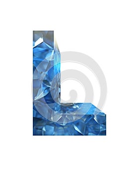 3d realistic crystal alphabet. Elegant alphabet. 3d renderings.