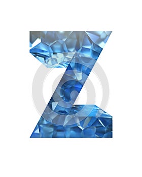 3d realistic crystal alphabet. Elegant alphabet. 3d renderings.