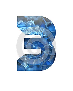 3d realistic crystal alphabet. Elegant alphabet. 3d renderings.