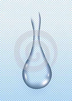 3d realistic drop water isolated on transparent background