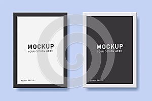 3d realistic frame mockup in black and white colors