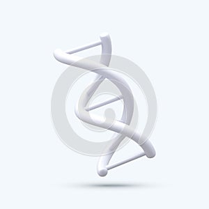 3d realistic medical spiral genetic dna isolated in white background. Banner for molecular chemistry, physics science,