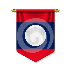 3d realistic pennant with flagn