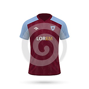 3d realistic soccer jersey in Aston Villa style, shirt template football kit 2023