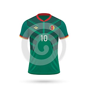 3d realistic soccer jersey Cameroon national team 2024