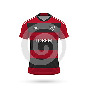 3d realistic soccer jersey in Flamengo style