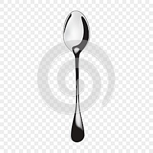 3d realistic Stainless steel glossy metal kitchen spoon