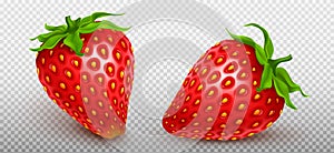 3d realistic strawberries, fresh red fruit