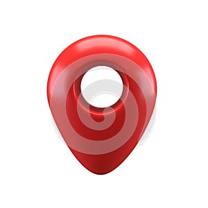 3D Realistic Style red glossy Location map pin gps pointer markers illustration for destination. Geo tag isolated with