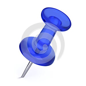 3D Realistic Thumbtack - Blue