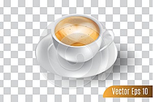 3d realistic vector of espresso coffee on isolated background