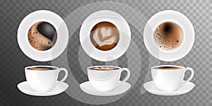 3d realistic vector isolated white cups