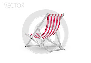 3d realistic vector vacation icon set beach sunbed in three different colours. Summertime relax. Deck chair or Beach