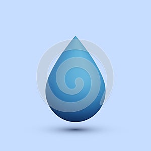 3d realistic water drop isolated on white background. Vector illustration