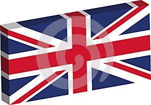 3D rectangular flag of the United Kingdom