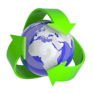 3d Recycle earth symbol