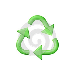 3D Recycling symbol. Recycle Reuse Reduce Icon