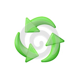 3D Recycling symbol. Recycle Reuse Reduce Icon. Biodegradable Recycled. Earth Day, Environment day, Ecology concept